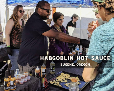 Habgoblin Hot Sauce Being Sold at a Farmers Market