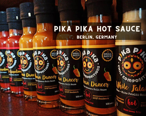 Line of Pika Pika Hot Sauces