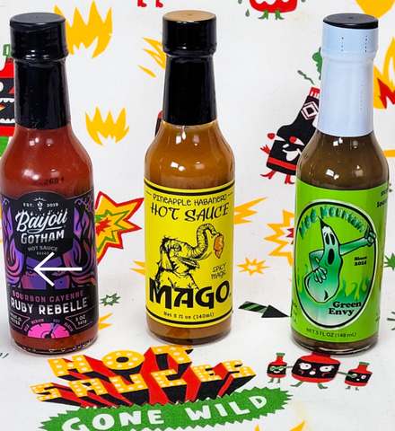 Personalized Hot Sauce Box with Three Unique Hot Sauces