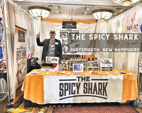 Gabe at the Spicy Shark Farmers Market Stand