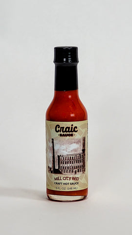 Bottle of Mill City Red Hot Sauce