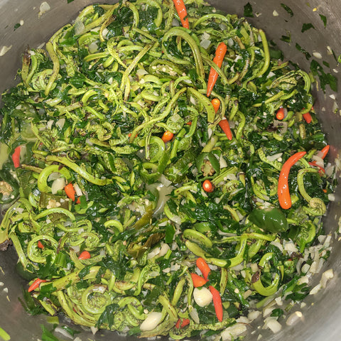 Picture of a Hot Sauce Fiddlehead Recipe