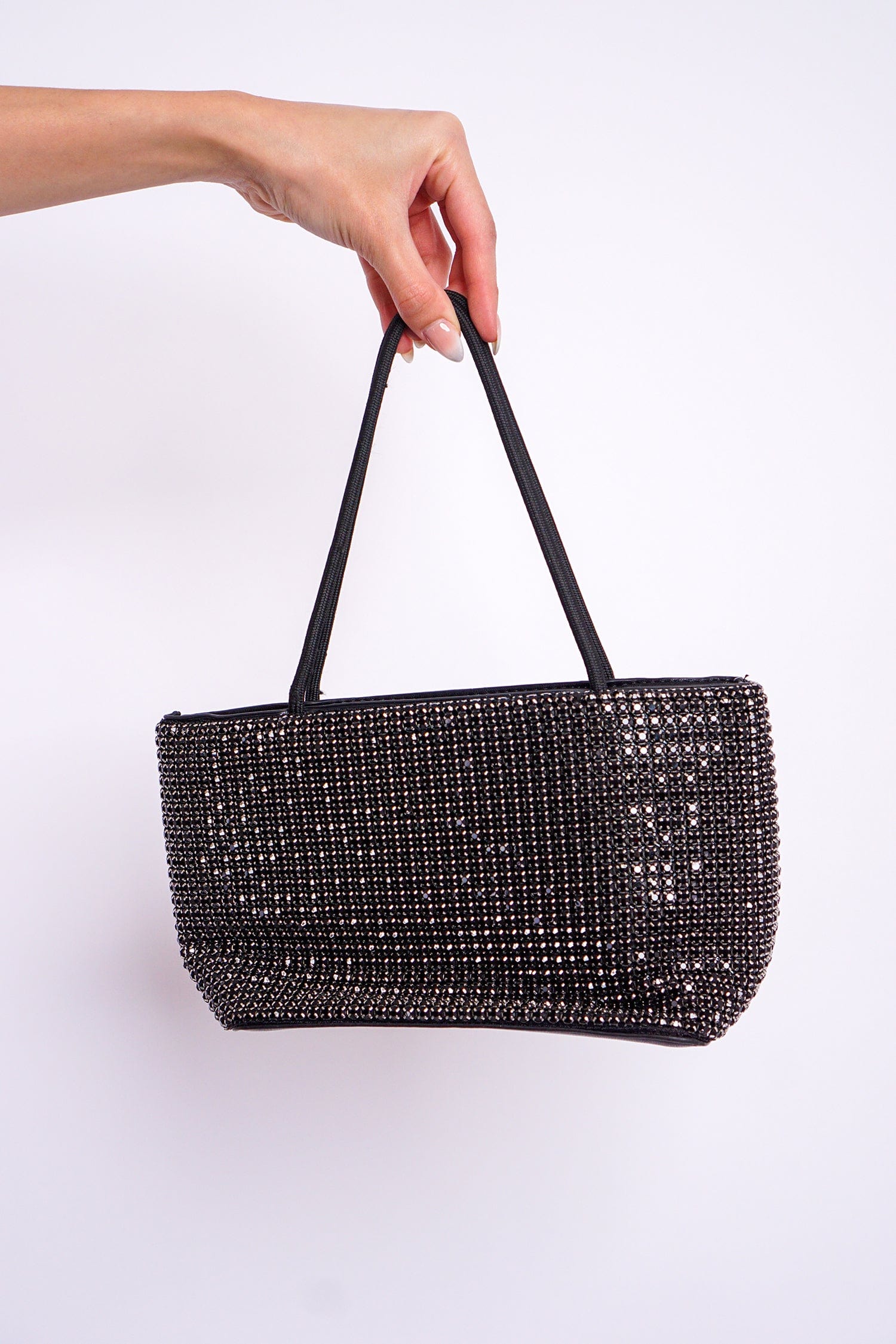 Black Rhinestone Buckle  Bag