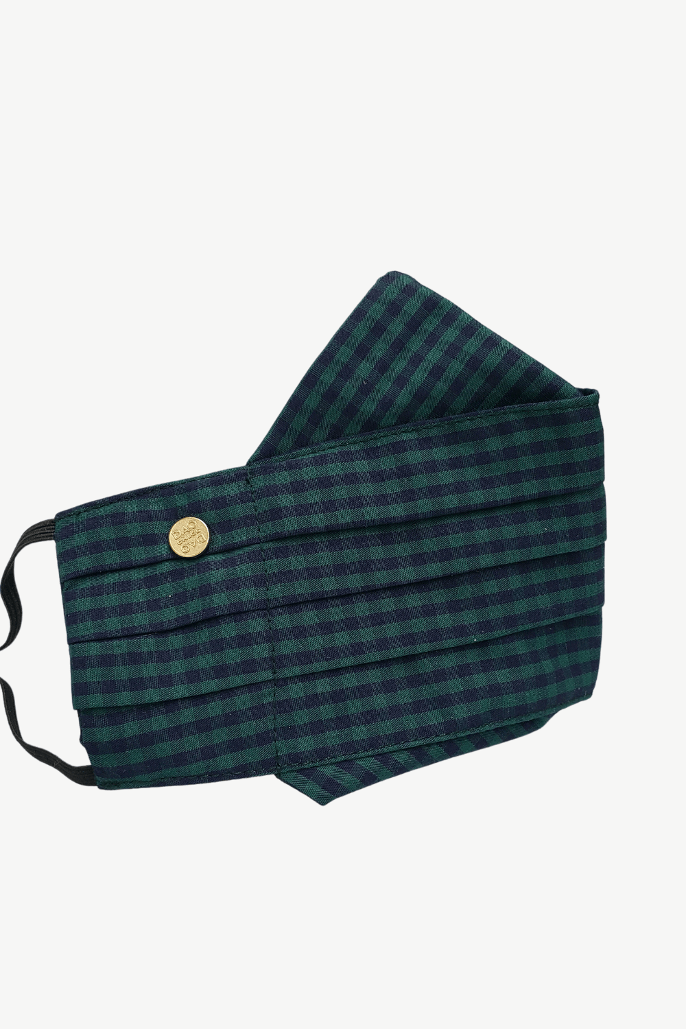 Safely Sip Mask in Emerald Green Gingham