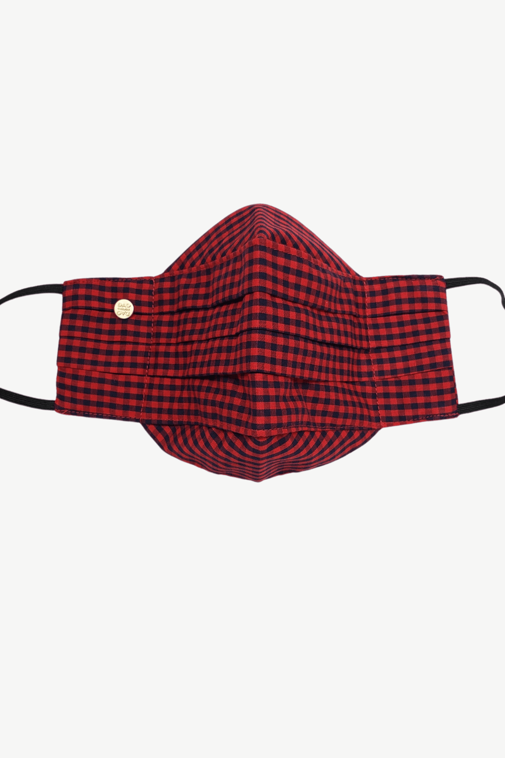 Safely Sip Mask in Red and Black Gingham