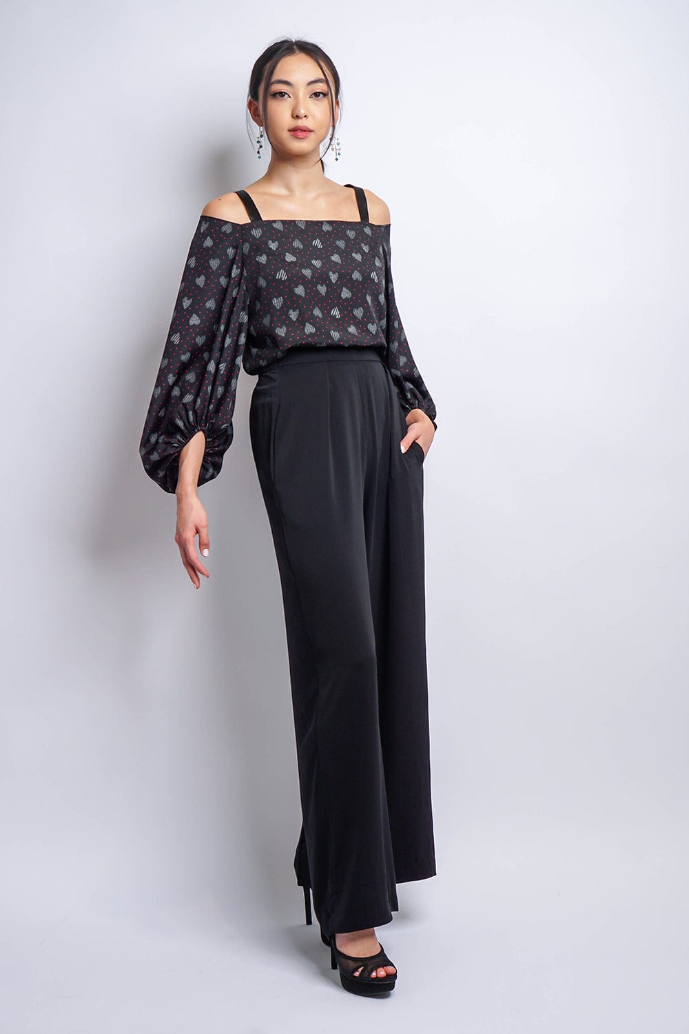 Black Pleated High Waist Relaxing Leslie Pants