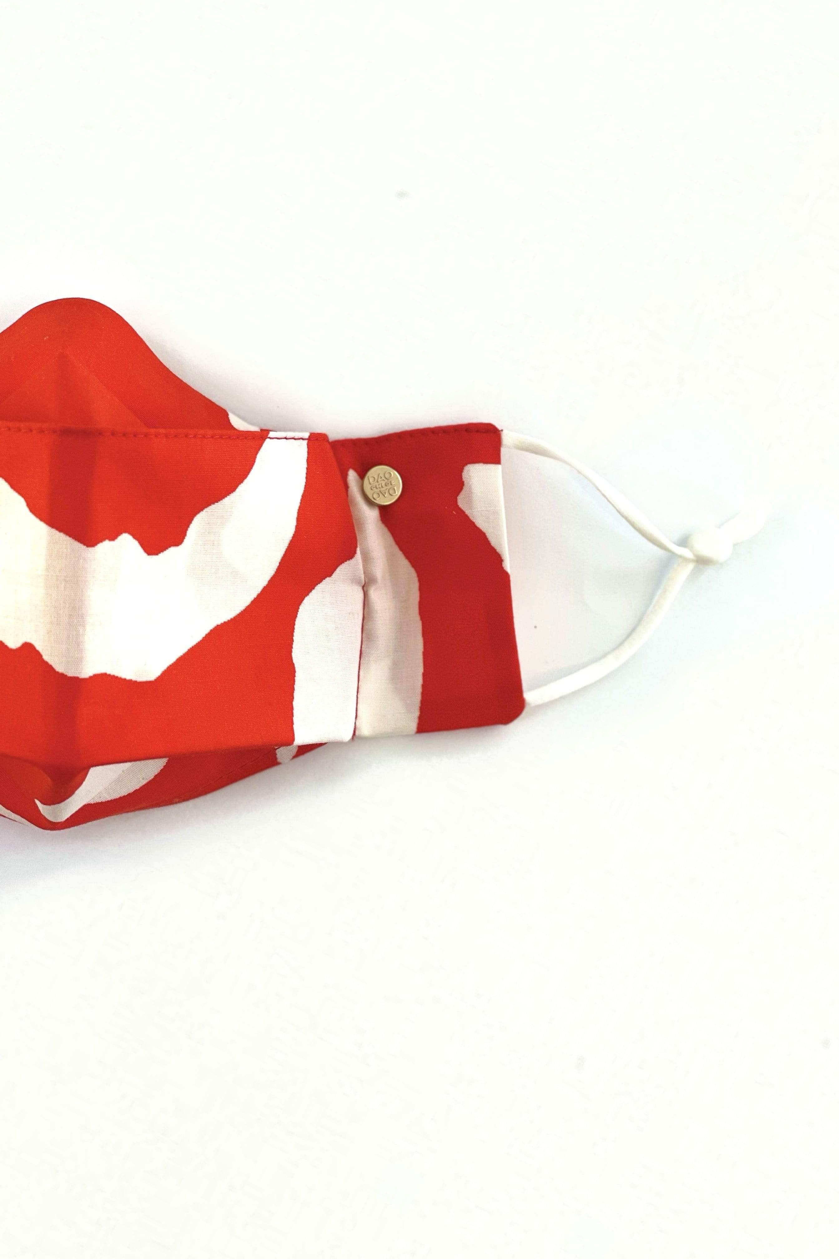 Candy Apple Floral  (Box Pleated Mask with Filter Pocket)