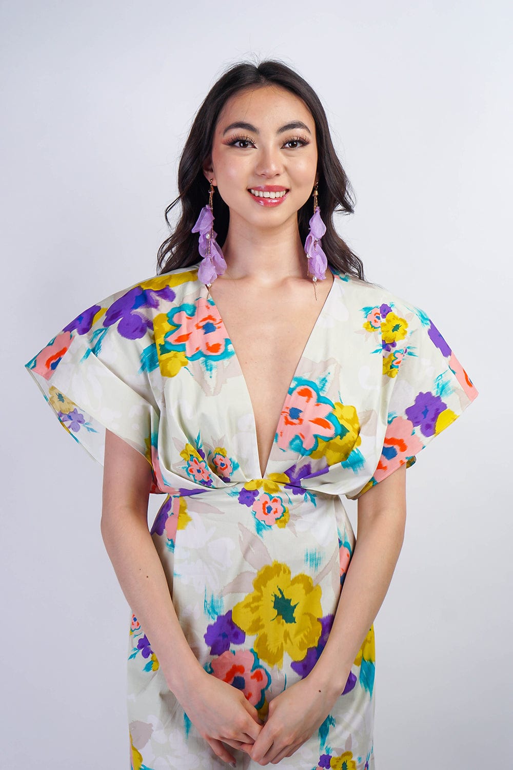 Floral Cotton Kasumi Midi Dress