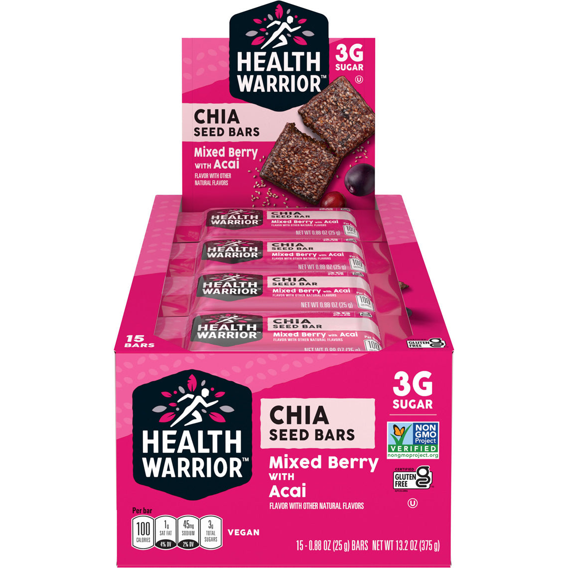 Image of Health Warrior, Mixed Berry with Acai, 15 Bars box