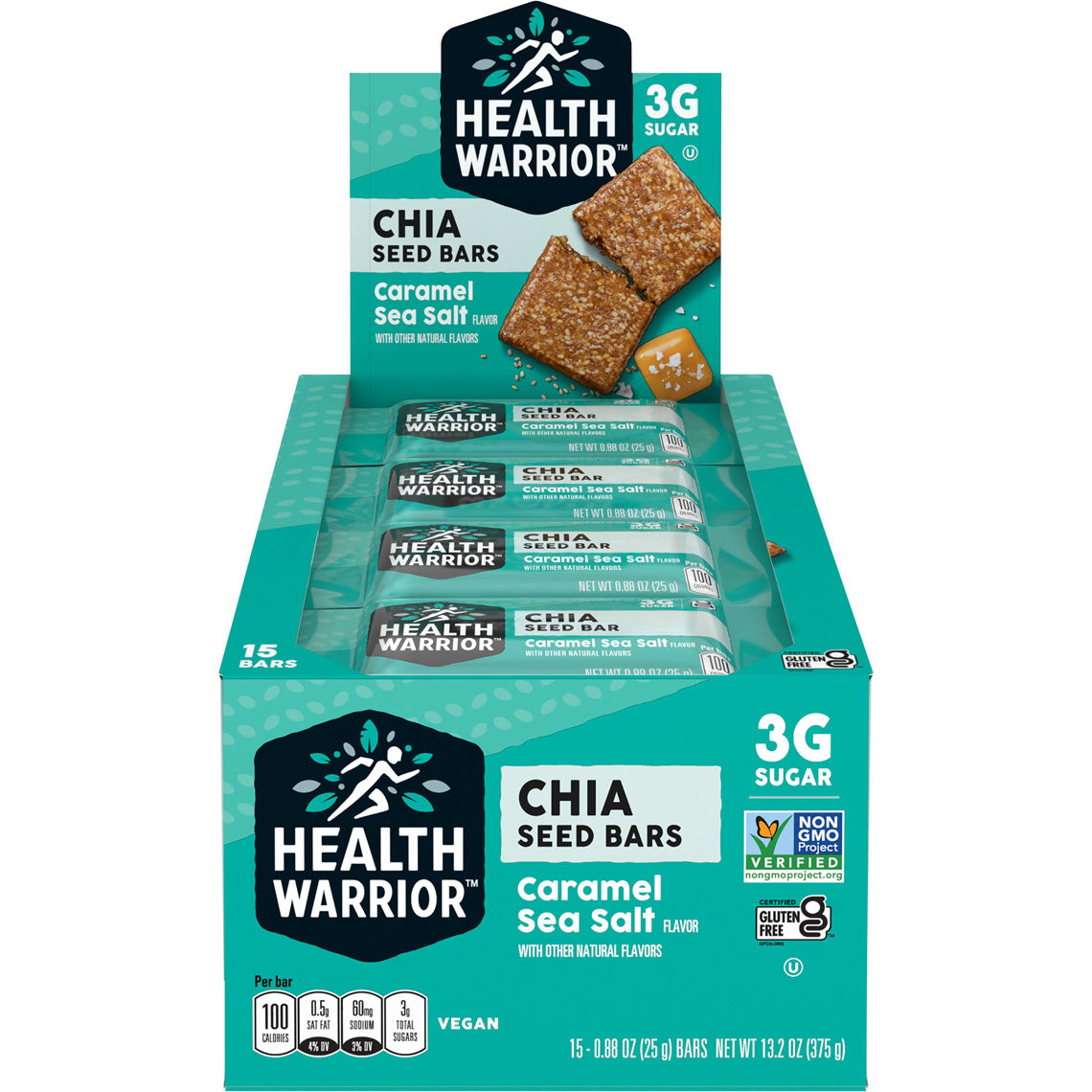 Image of Health Warrior Caramel Sea Salt, 15 bars box