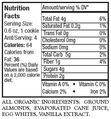 Alyssas Pure Almond Cookies Nutrition Facts