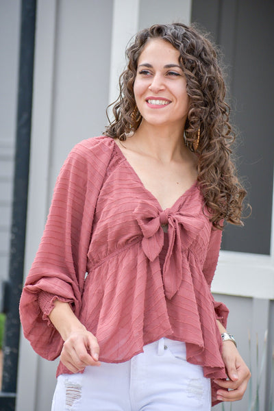 Live In The Light Marsala Babydoll Blouse - #shop_name