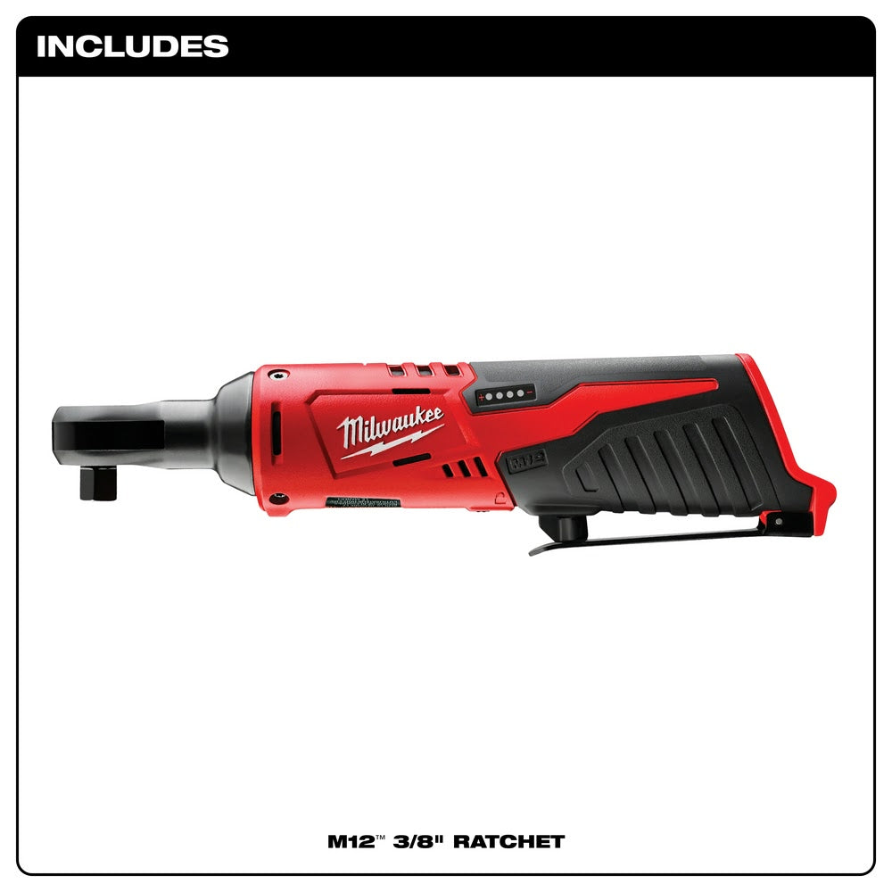 Milwaukee M12 Cordless Electric 3/8in. Ratchet Kit, With 1 Battery, 12  Volt, Model# 2457-21