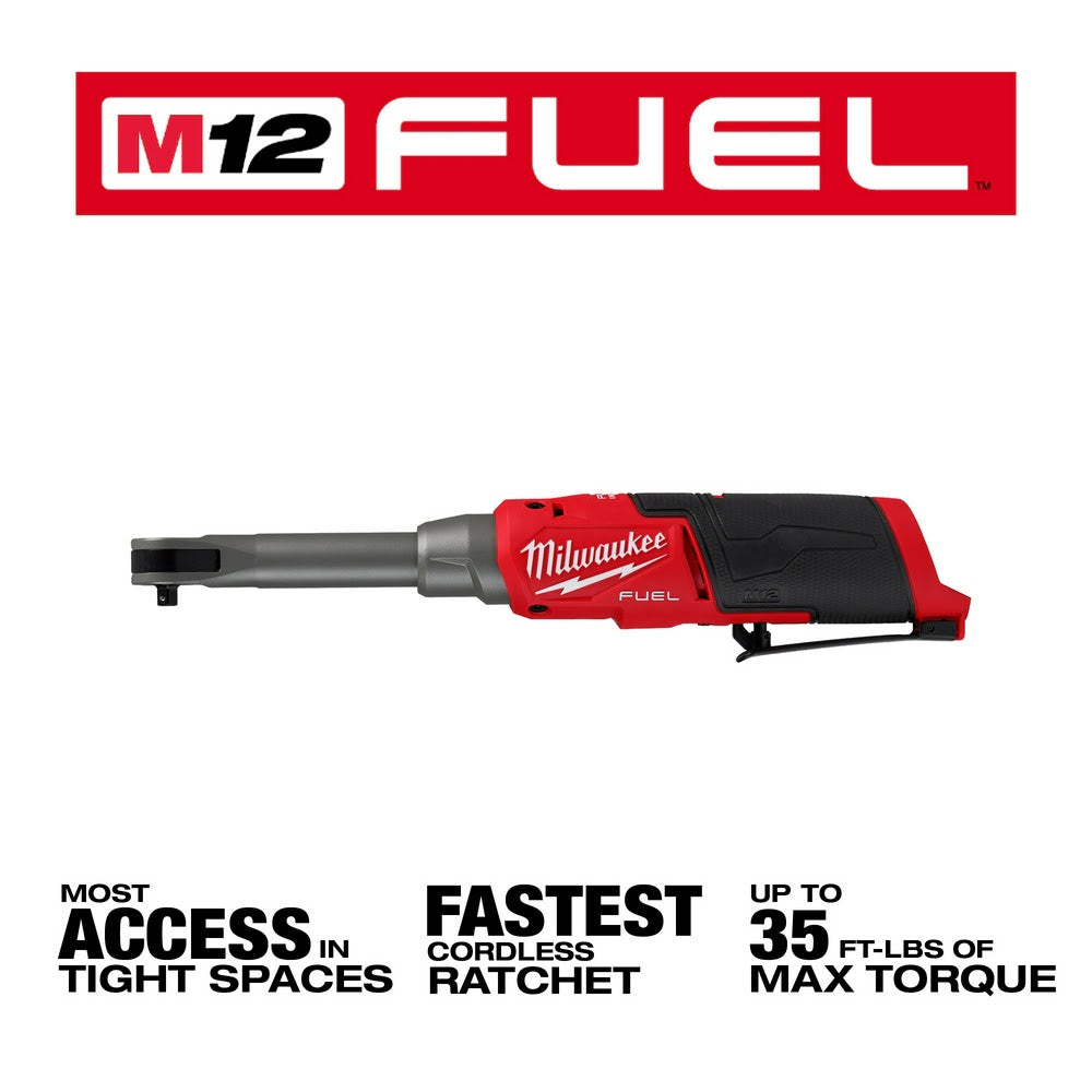 Milwaukee 2568-20 M12 Fuel 1/4 Extended Reach High Speed Ratchet