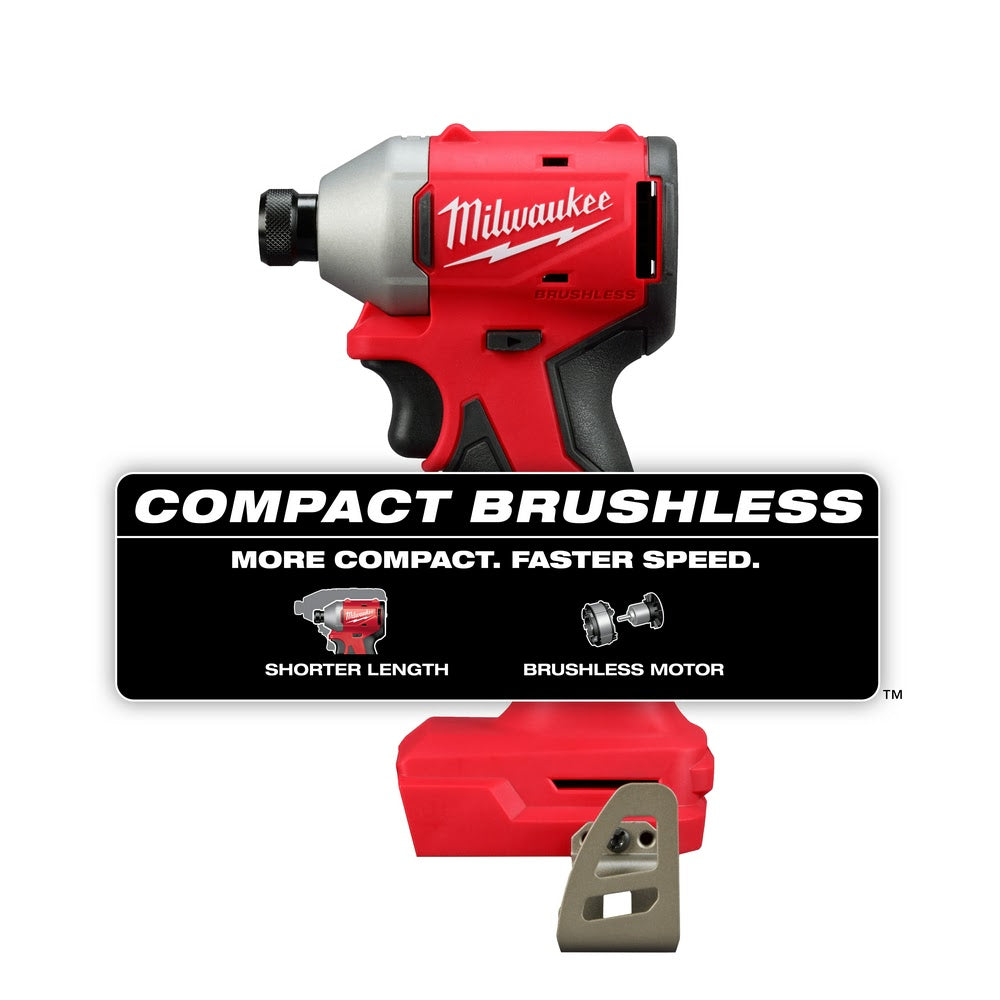Milwaukee M12 2467-20 1/4 in Right Angle Impact Driver - Red for