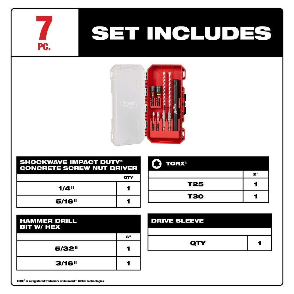 MILWAUKEE,MILWAUKEE SHOCKWAVE 9PC 1 HEX BIT SET,1-828-48324616