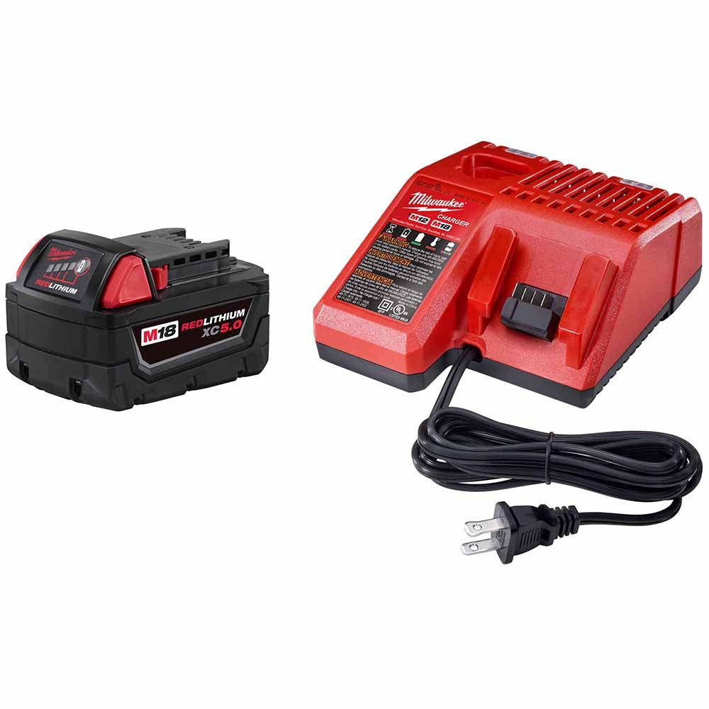 Milwaukee 48-59-1852B M18 18V Lithium-Ion Starter Kit With Two XC 5.0