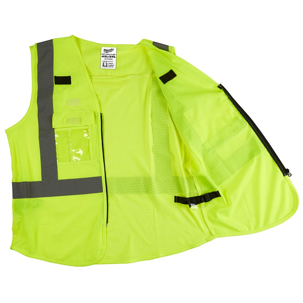 Milwaukee Performance Small/Medium Yellow Class 2 High Visibility Safety  Vest with 15 Pockets 48-73-5041 - The Home Depot