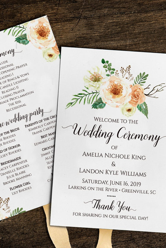 Diy Wedding Program Templates Printable Programs Printed