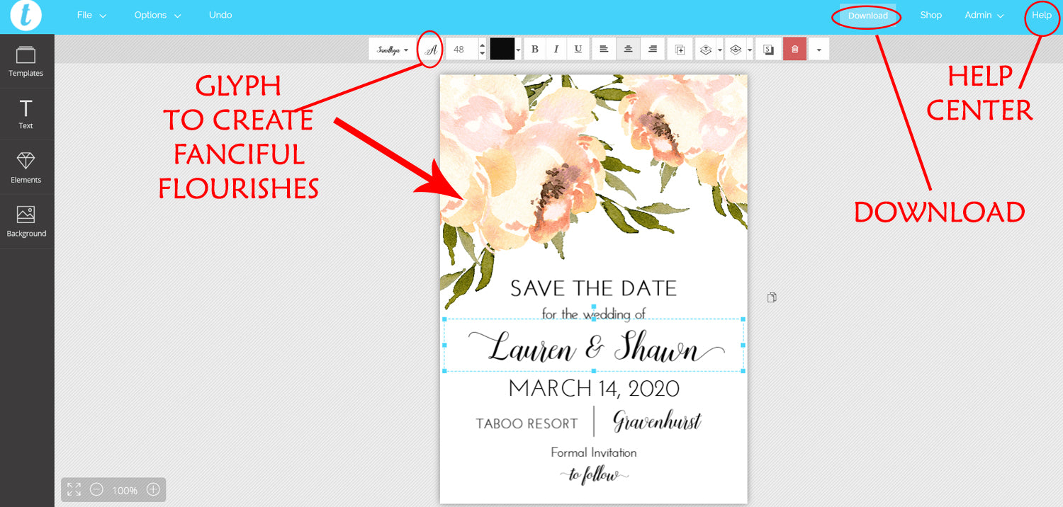 Peach Peonies Save The Date Template Paint The Day Designs