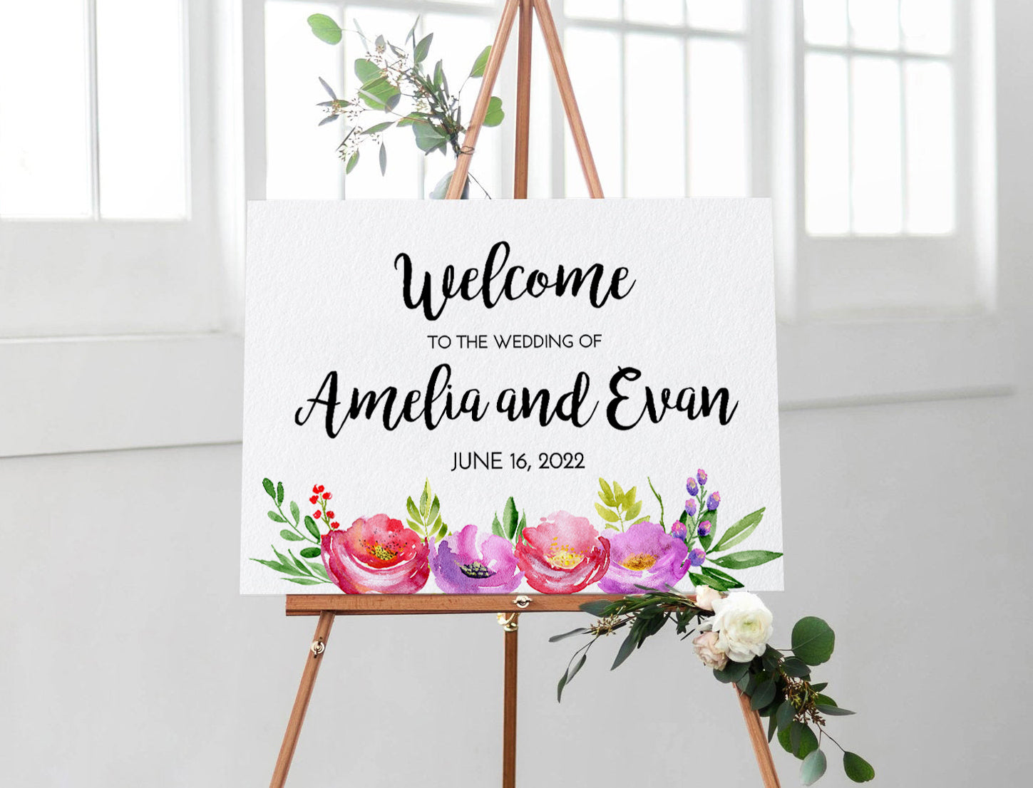 Download Vibrant Poppy Wedding Welcome Sign Template Paint The Day Designs