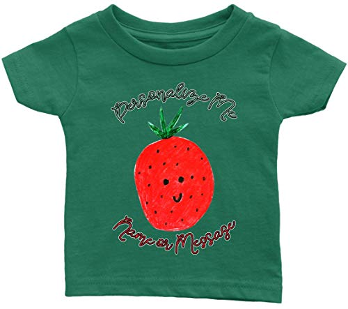 Whimsical Strawberry Cartoon Infant or Toddler T-shirt with Opti