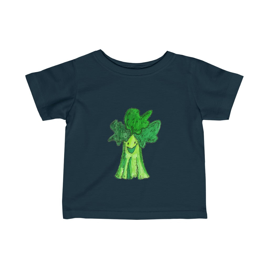 Whimsical Cute Happy Broccoli Infant Fine Jersey Tee