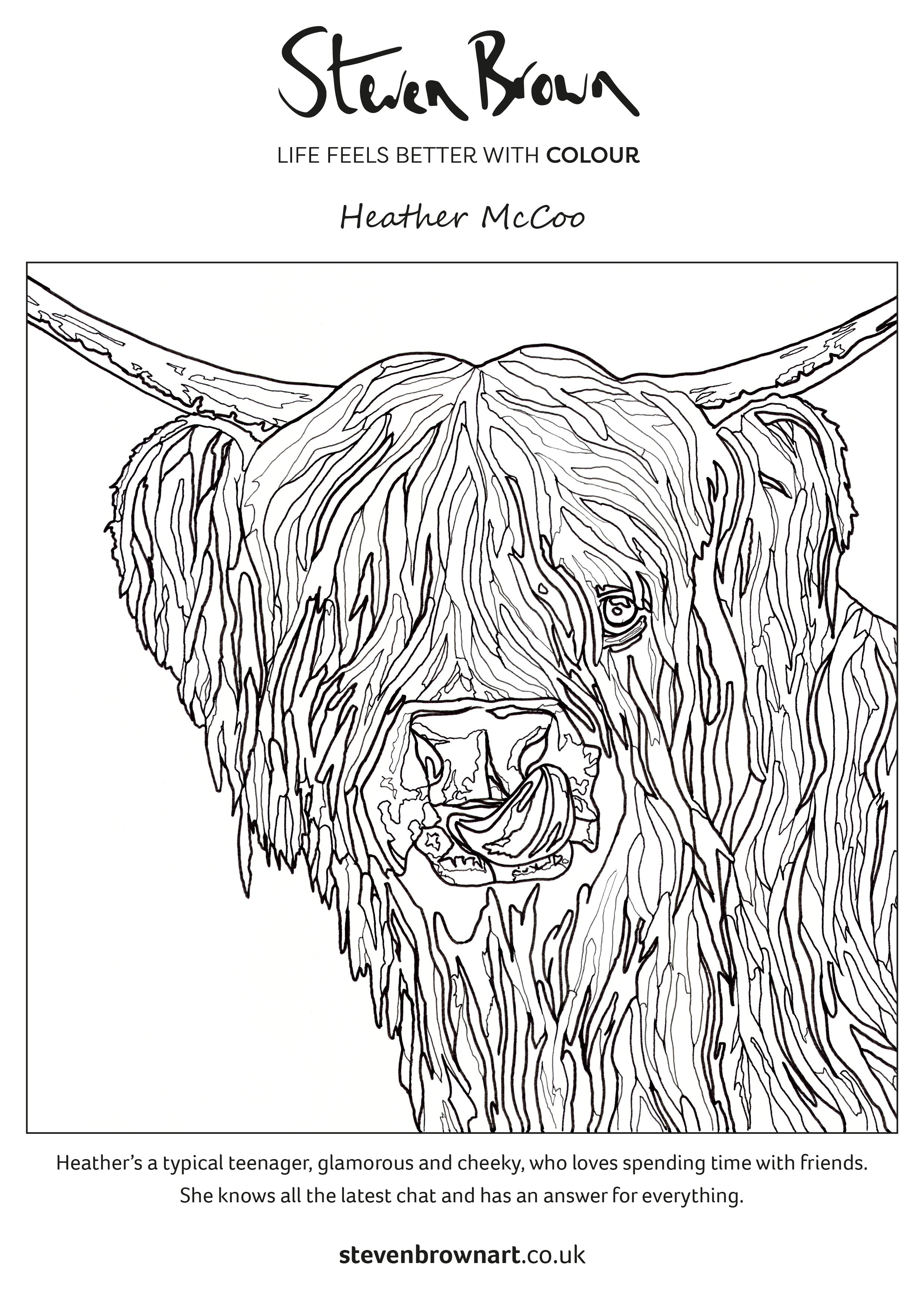 Steven Brown Colouring Sheet Let S Share The Colour Steven Brown Art