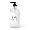 16oz clear glass refillable dispenser bottle. White label dish soap dispenser bottle.   