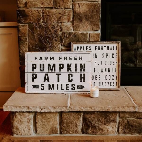 Pumpkin Patch Shiplap Wood Sign and Fall Words Wood Sign