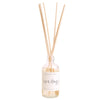 Spa Day scented clear jar reed diffuser with wooden reeds. 