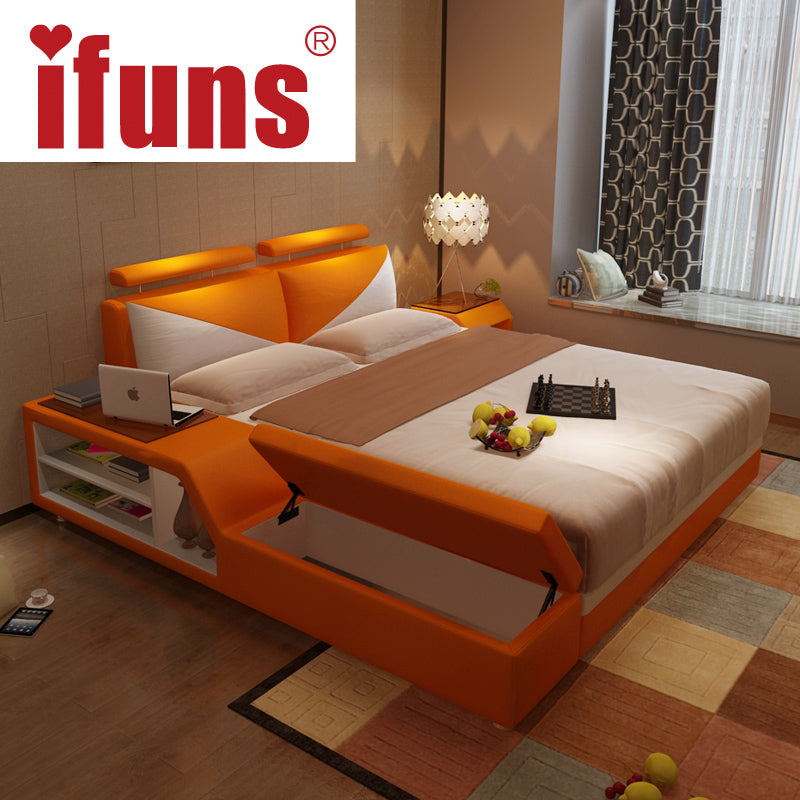 IFUNS luxury bedroom furniture sets king & queen size double 