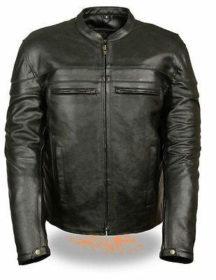 MEN'S MOTORCYCLE SCOOTER JACKET WITH THINSULATE LINING – Leather Place
