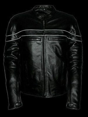 MEN'S MOTORCYCLE SCOOTER JACKET WITH THINSULATE LINING – Leather Place