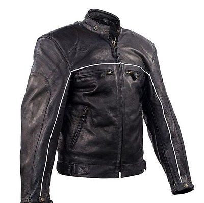 Men's Motorcycle High Visibility Scoter leather jacket very soft leath ...