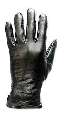 ladies black leather lined gloves