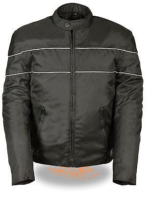 MEN'S MOTORCYCLE SCOOTER TEXTILE JACKET WITH REFLECTIVE STRIPES ZIPOUT LININGNEW - Leather Place