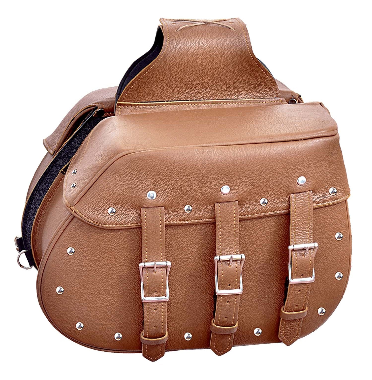 real leather motorcycle saddlebags