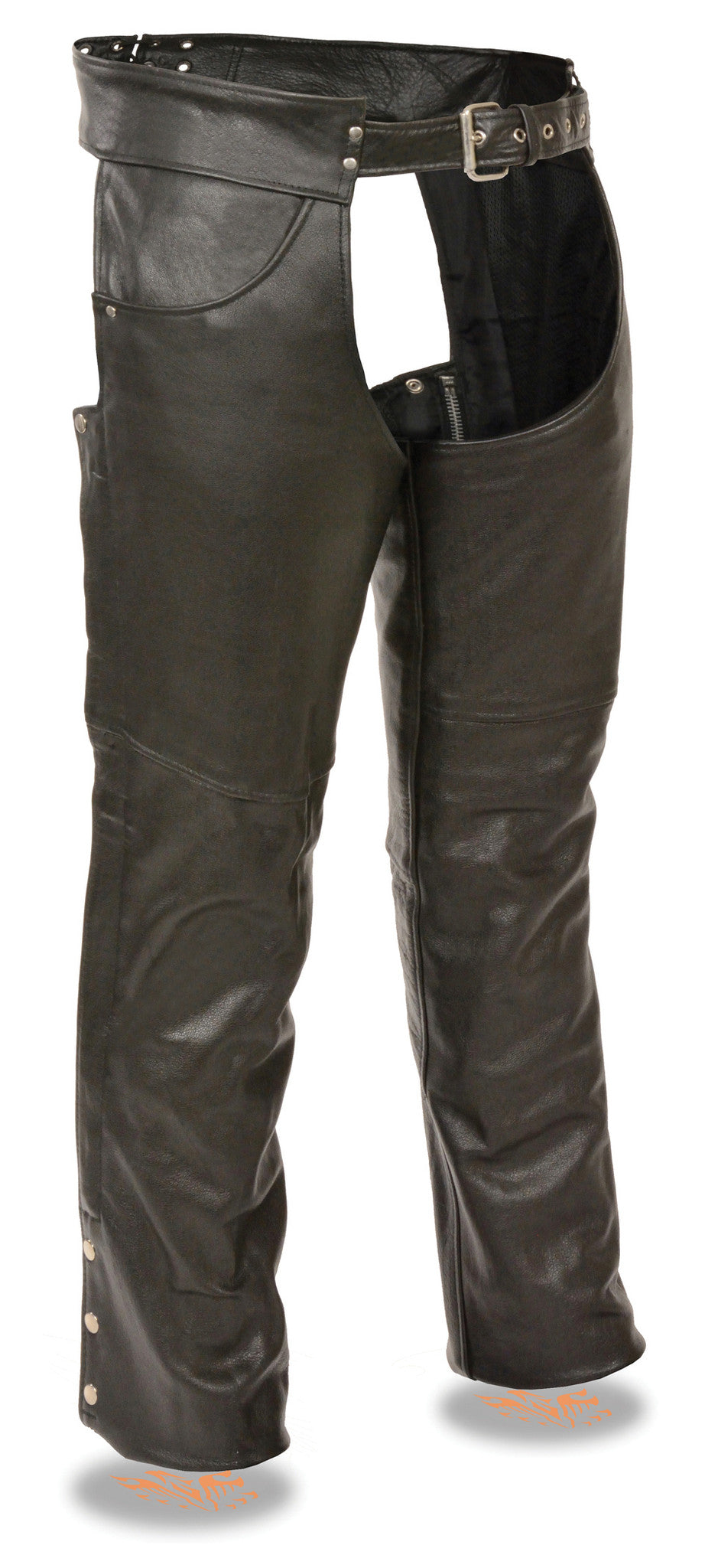 Men's Motorcycle classic Tall leather chap with Jean pockets 4