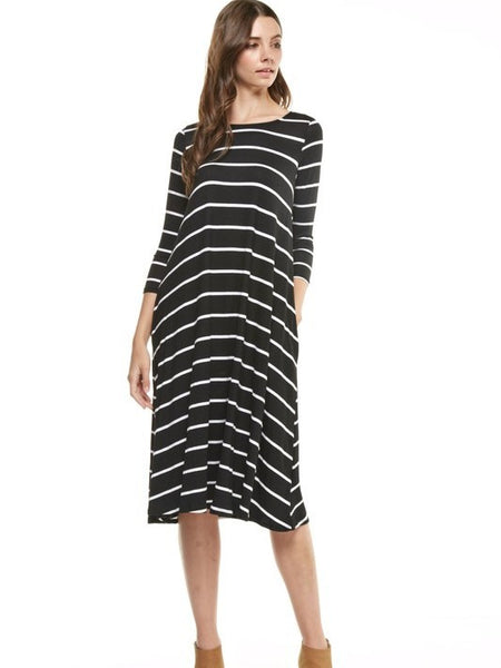 Stripe Midi San Fran Dress – Magnolia Lane Boutique