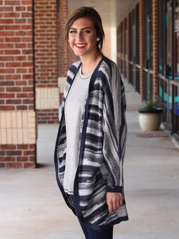 Keep It Cozy Grey Striped Cardigan – Magnolia Lane Boutique