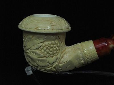 Vineyard Calabash Genuine Block Meerschaum pipe Hand made Fitting Gift Case 1368