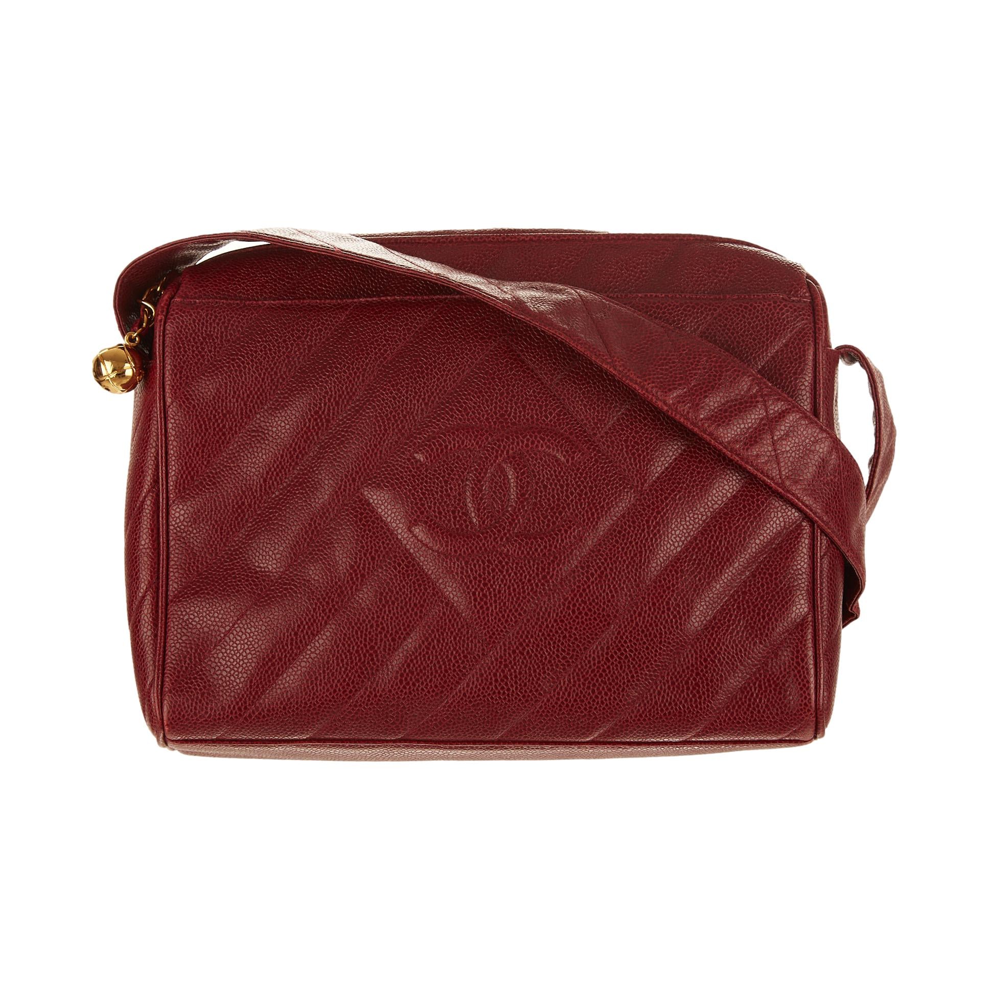 Chanel Bordeaux Logo Shoulder Bag – Treasures of NYC