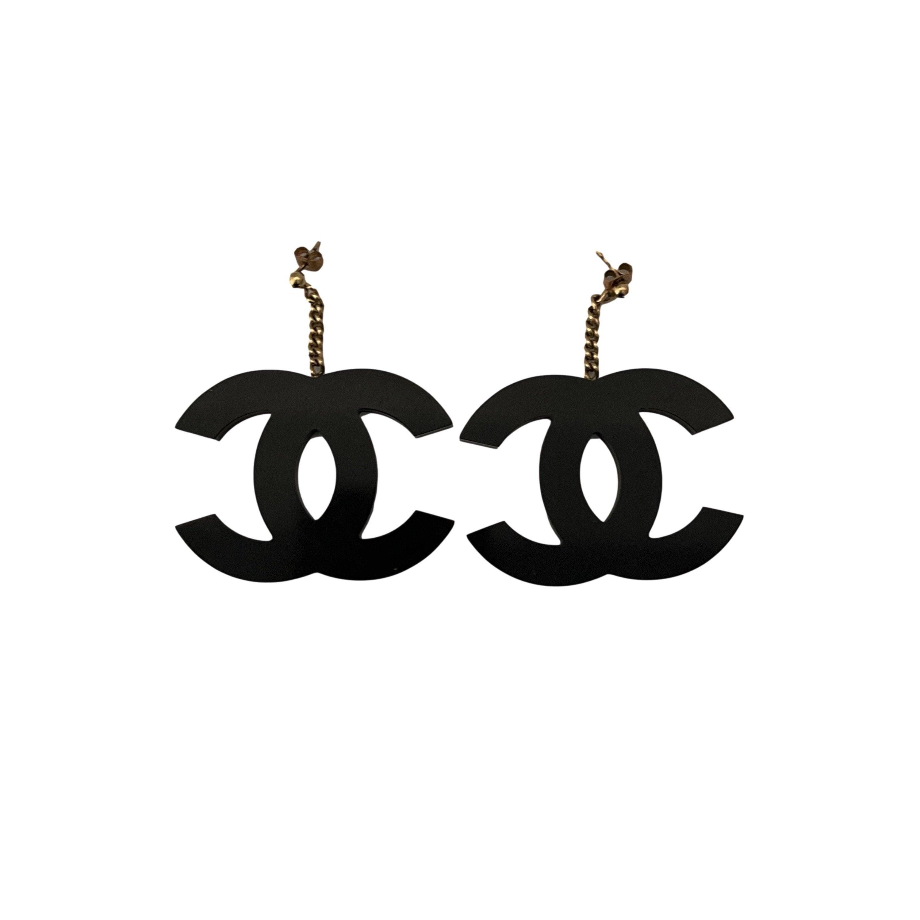 chanel acrylic earrings