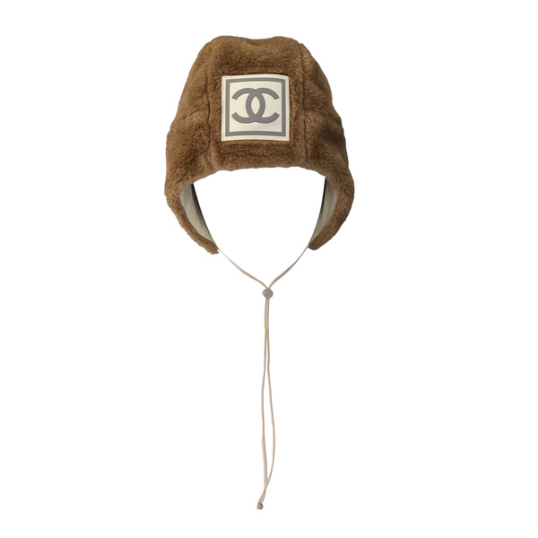 Treasures of NYC - Chanel Brown Faux Fur Logo Winter Hat