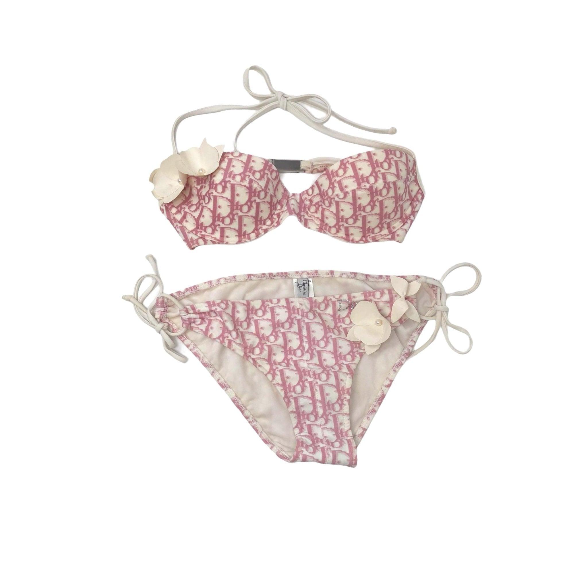 Treasures of NYC - Dior Pink Rhinestone Logo Bikini