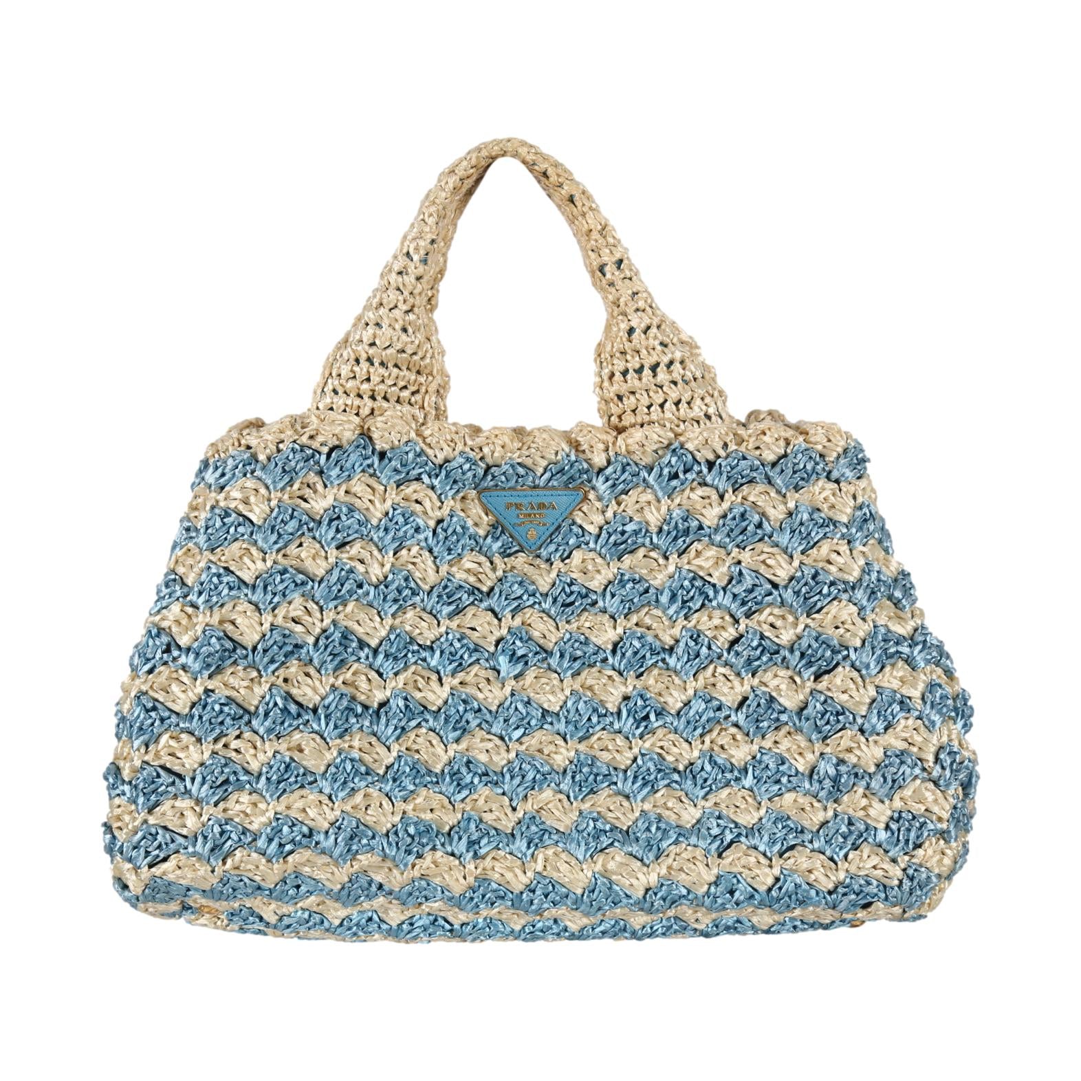 Vintage Prada Baby Blue Jumbo Raffia Tote – Treasures of NYC