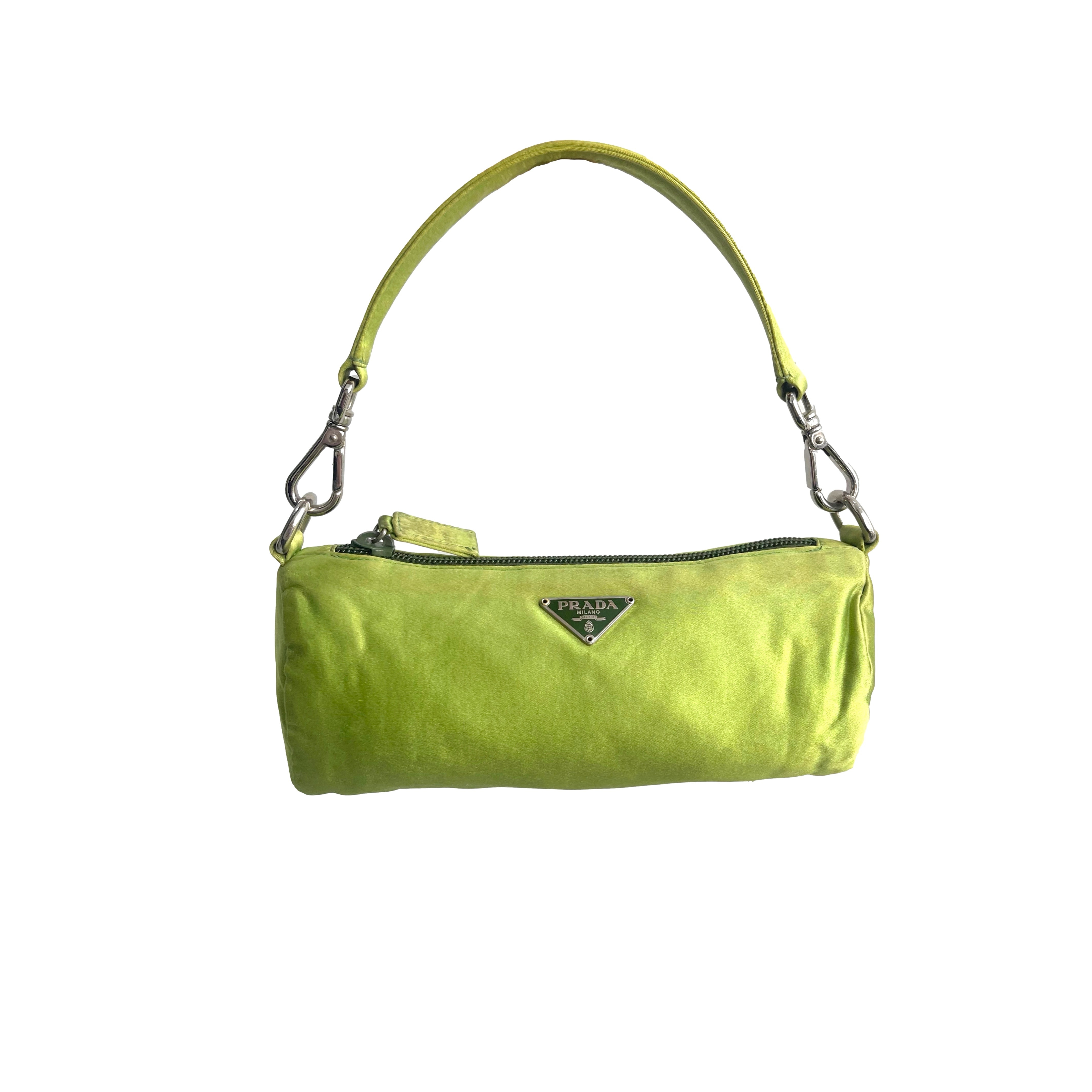 Treasures of NYC - Prada Lime Green Satin Mini Bag
