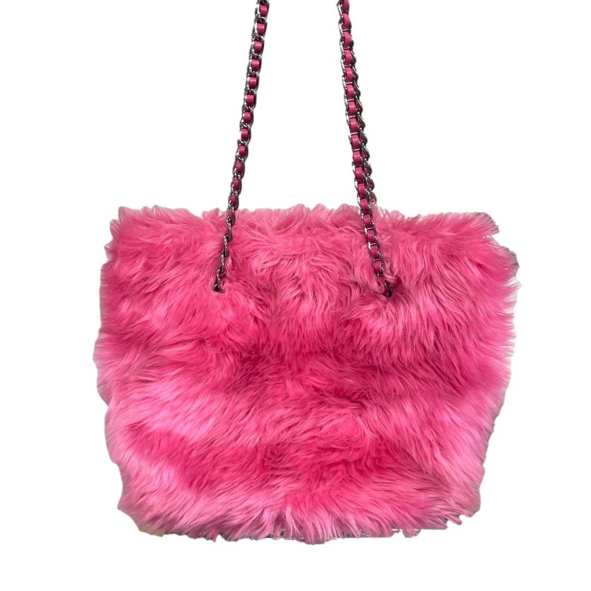 Treasures of NYC - Prada Pink Fuzzy Chain Shoulder Bag