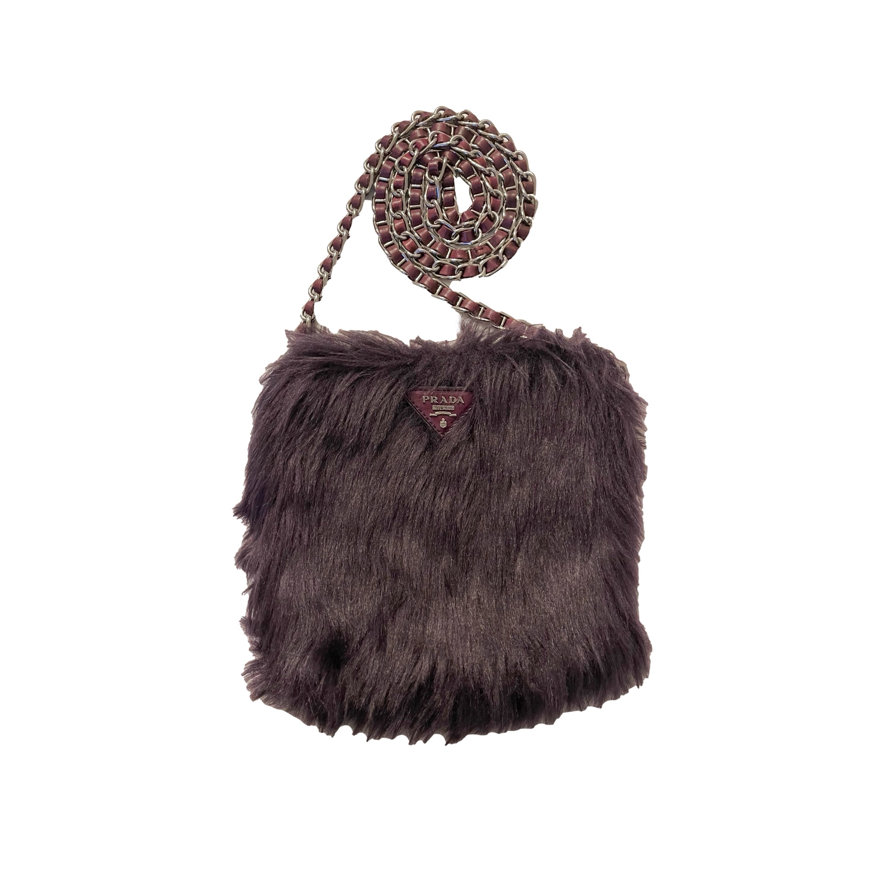 Treasures of NYC - Prada Purple Fuzzy Chain Bag